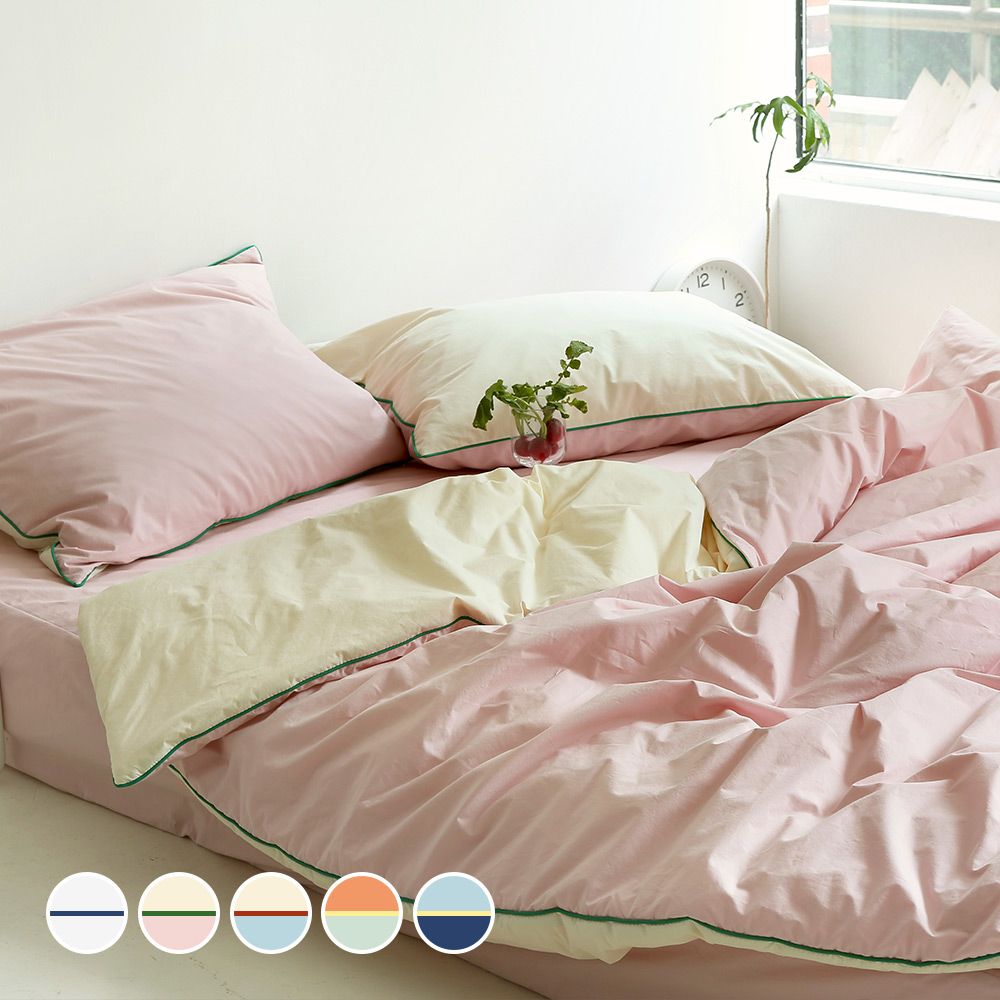 [오늘출발] [신상품] 쁘리엘르 컬러샌드 60수 고밀도 호텔식 워싱 차렵이불 SS/QK 5Colors