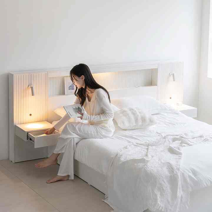 FLEO テンバボード ホテル式 収納付きベッドフレーム［2サイズ］