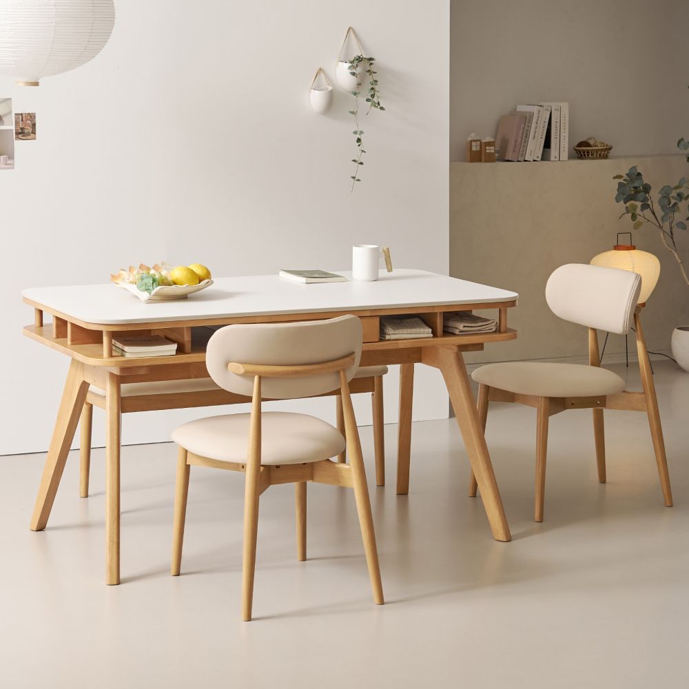 [신상품] 폴인퍼니 카렌트 포세린 세라믹 서랍형 식탁 테이블 카라멜 4인용 6인용 1400/1800