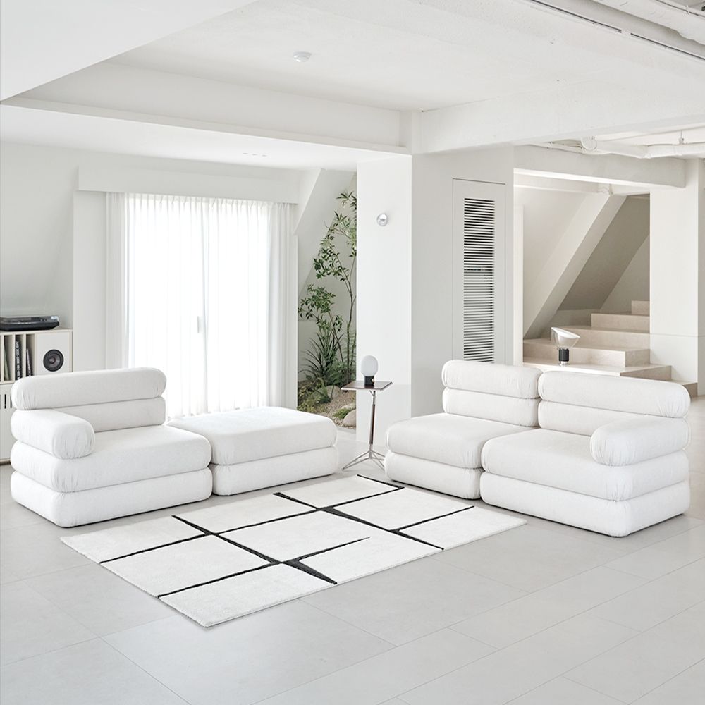 보보 집요한블프 13만원 할인 / 플로우 모듈 4인 패브릭 카우치 하이엔드 가죽 소파