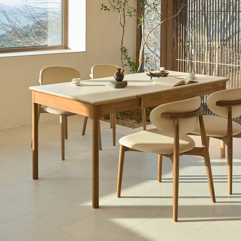우디 원목 확장형 세라믹식탁