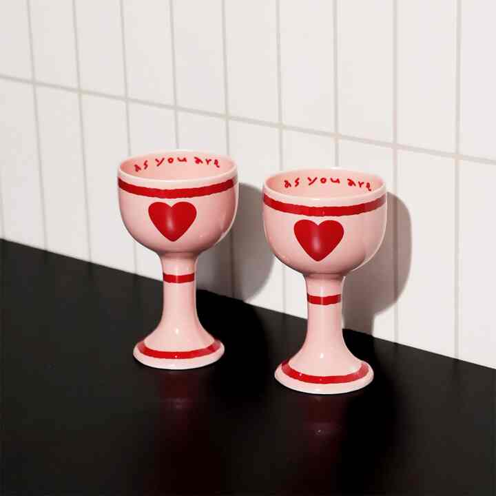 Pink Edition Ceramic Heart Mini Wine Glass