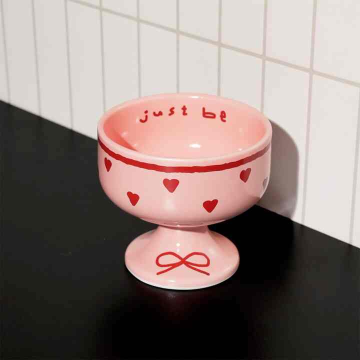Pink Edition Ceramic “Just Be” Dessert Bowl Gift Set
