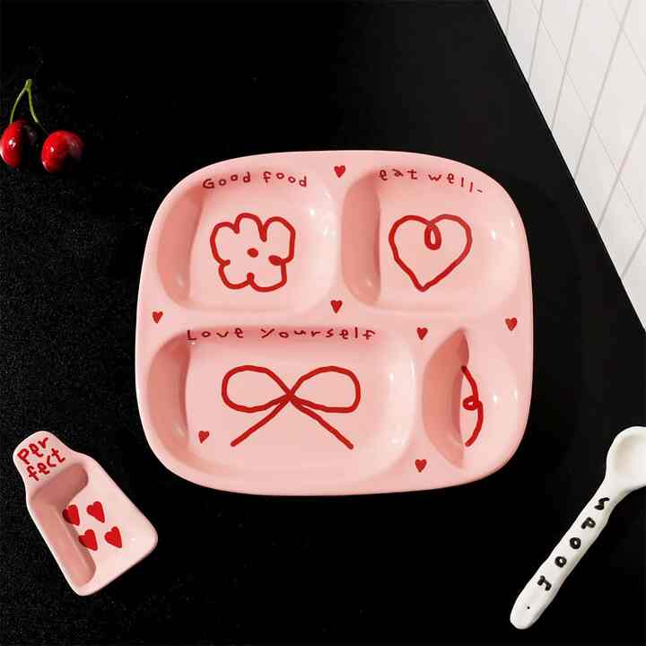Pink Edition Ceramic Solo Meal Tray Set