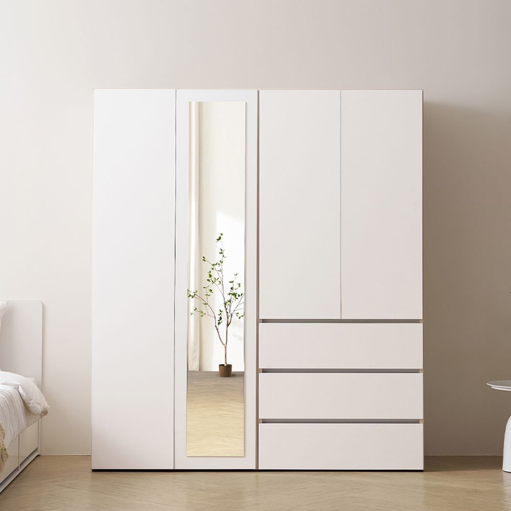 퍼니하우스 NEW 하프 드레스룸 터치 1600 옷장세트 전신거울 서랍 옷장 키큰장 4colors 