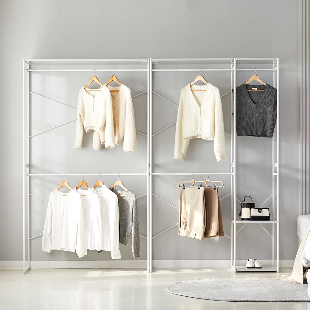 상도가구 하운트 행거 800 1200 2400 2단 드레스룸 원룸 옷방 시스템행거 철제