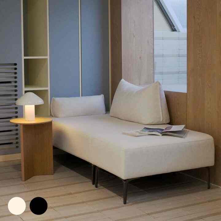 Blanc ファブリックソファ＋オットマン（背クッション付き）［2色］