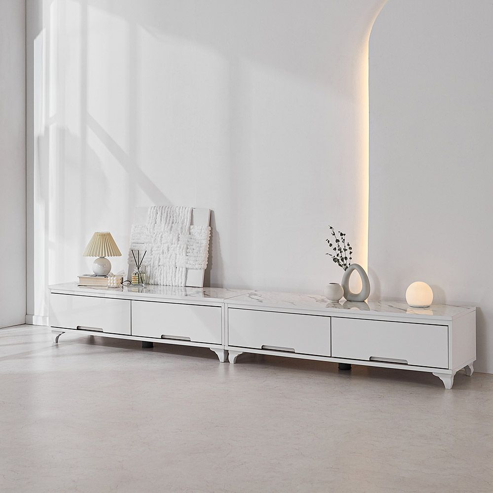 [신상품]우디무드 플레인 2400 거실장 티비다이 협탁 세트 UV도장 3 color