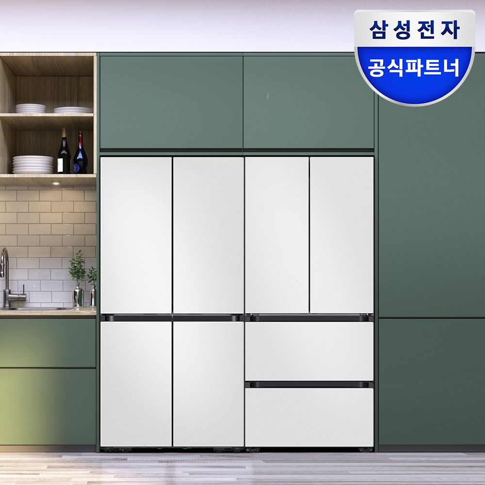 삼성전자 으뜸효율 삼성 비스포크키친핏 1등급 냉장고 김치 RM70F64R1A+RK70F42M2A