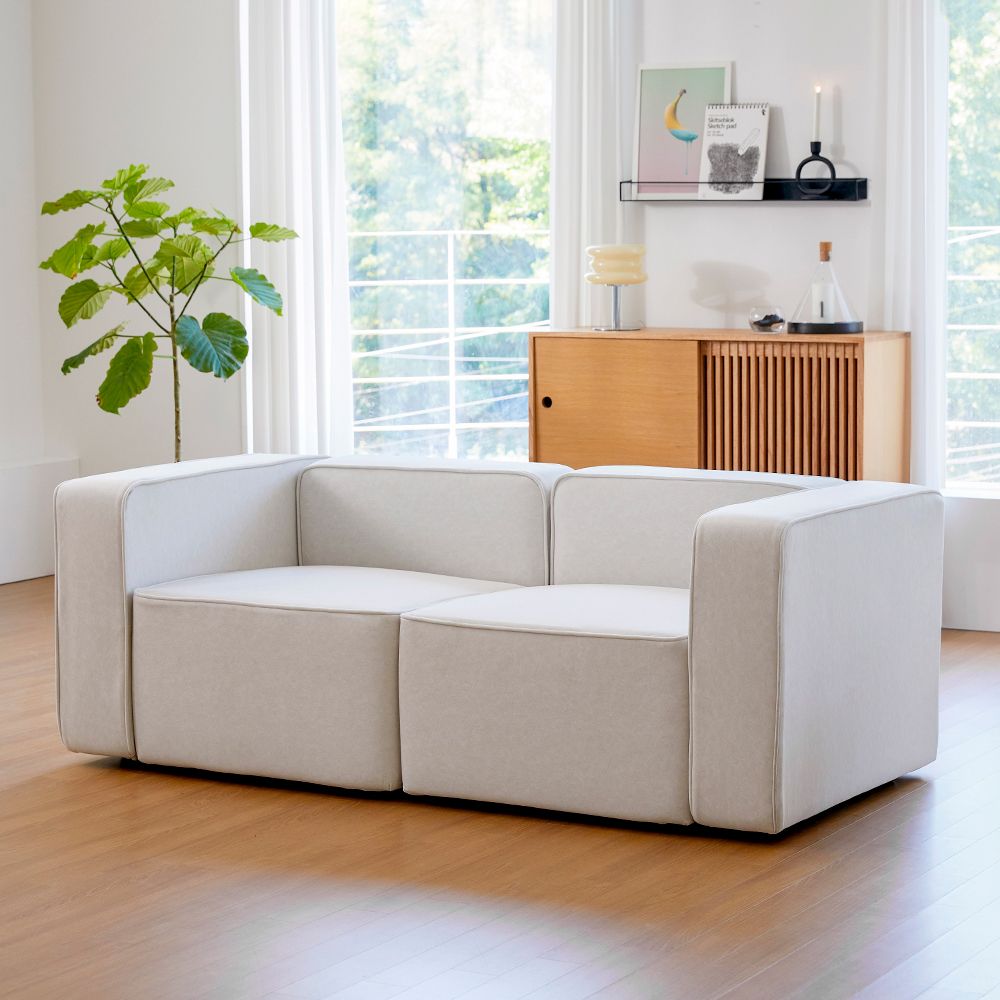 [신상품] 버즈가구 루아나 아쿠아텍스 이지클린 풀커버 패브릭 모듈 3인용 소파 AKP93