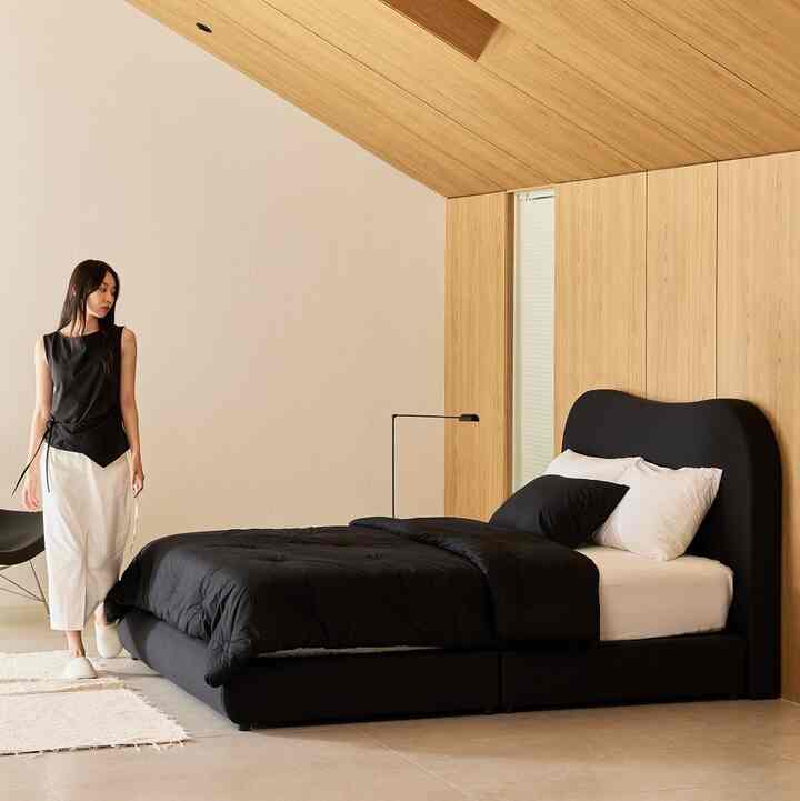 foyer ファブリック ベッドフレーム［2色・3サイズ］