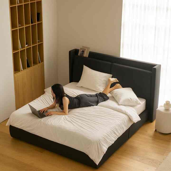 Sommer ファブリック ベッドフレーム［2色・3サイズ］