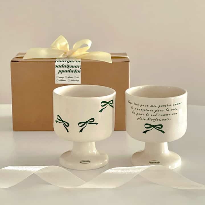 Green Ribbone セラミック ゴブレット 2点セット