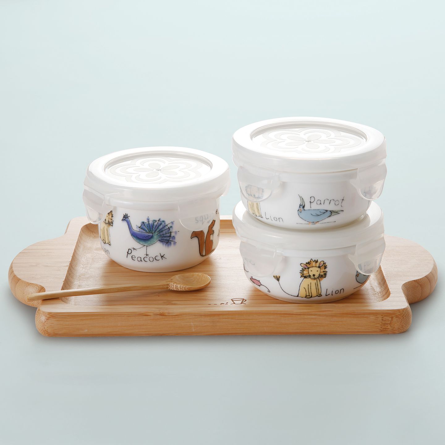 젠한국 애니멀매직 베이비 이유식 도자기 안심용기 (중기)