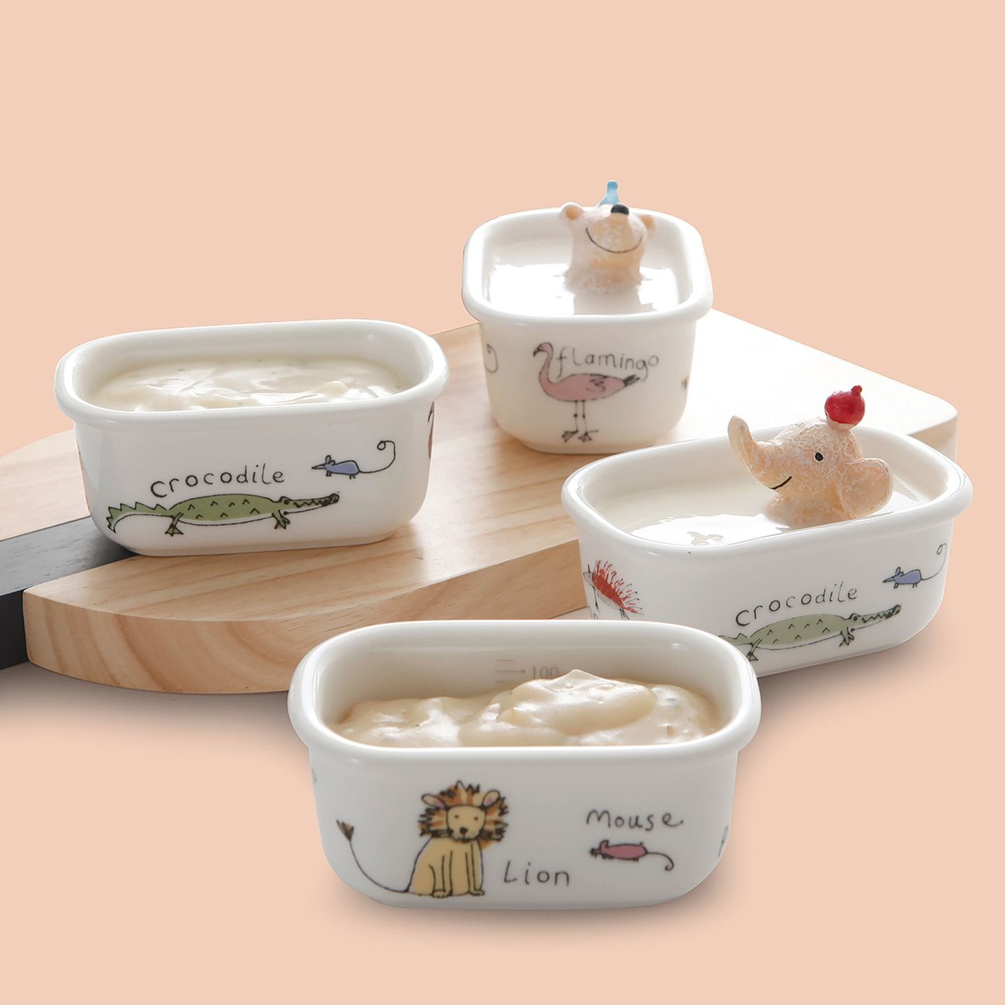 젠한국 애니멀매직 베이비 이유식 도자기 안심용기 (초기)