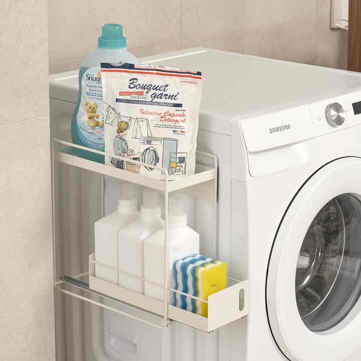 隙間収納 穴あけ不要 冷蔵庫・洗濯機用 マグネット棚 小