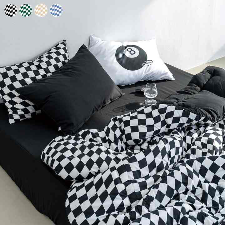 Mood チェッカーボード カバーのいらない布団［4色・2サイズ］