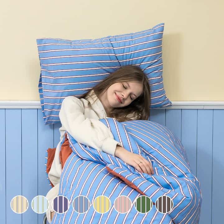 フレンチ ストライプ 枕カバー 50x70cm［8色］