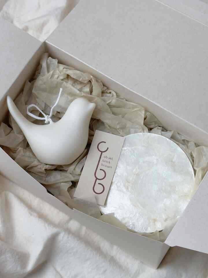 Bird Candle & Shell Tray Gift Set