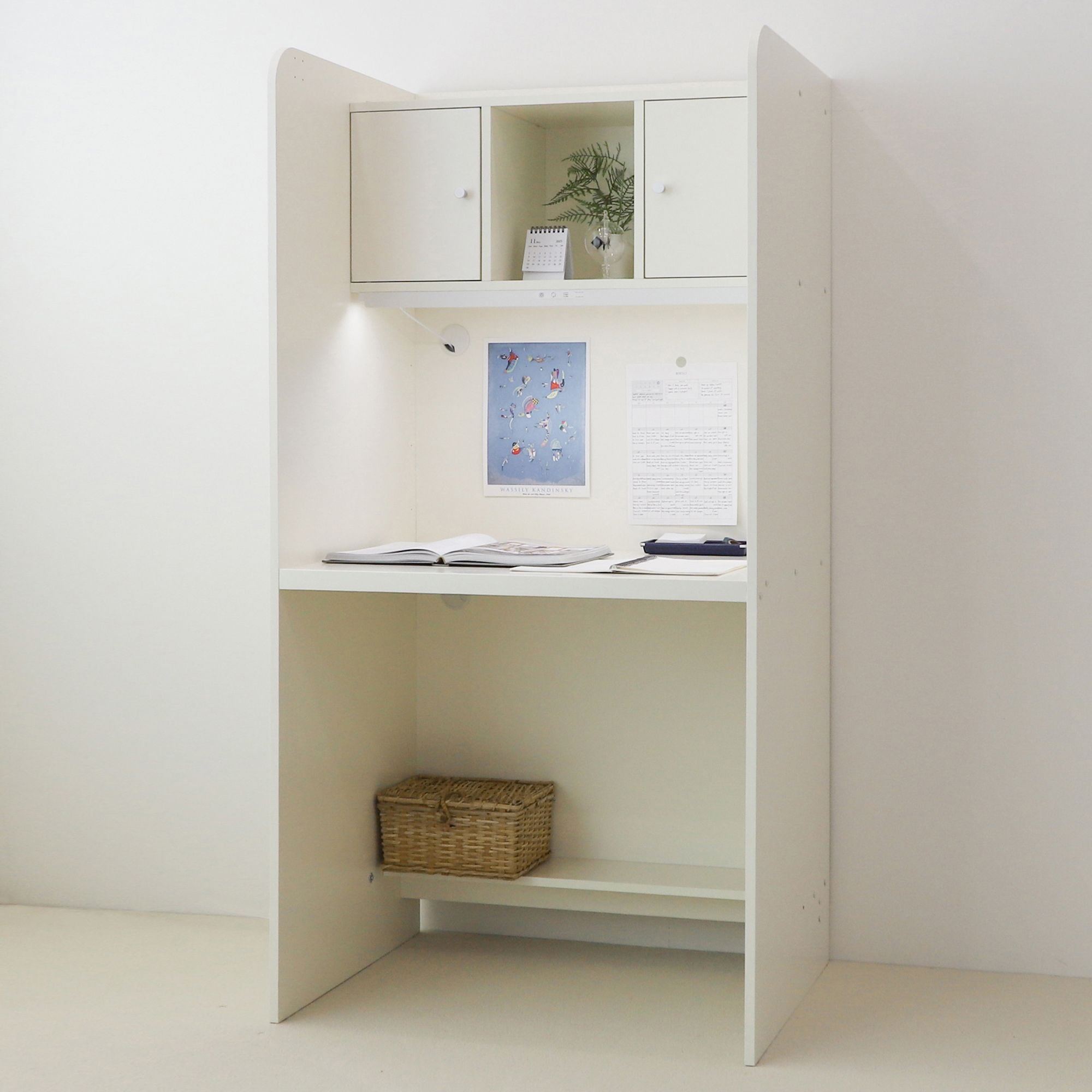 아이디어스터디 에디슨 1인 독서실책상 기본형 812 크림화이트 경사조절 발지압봉 포함