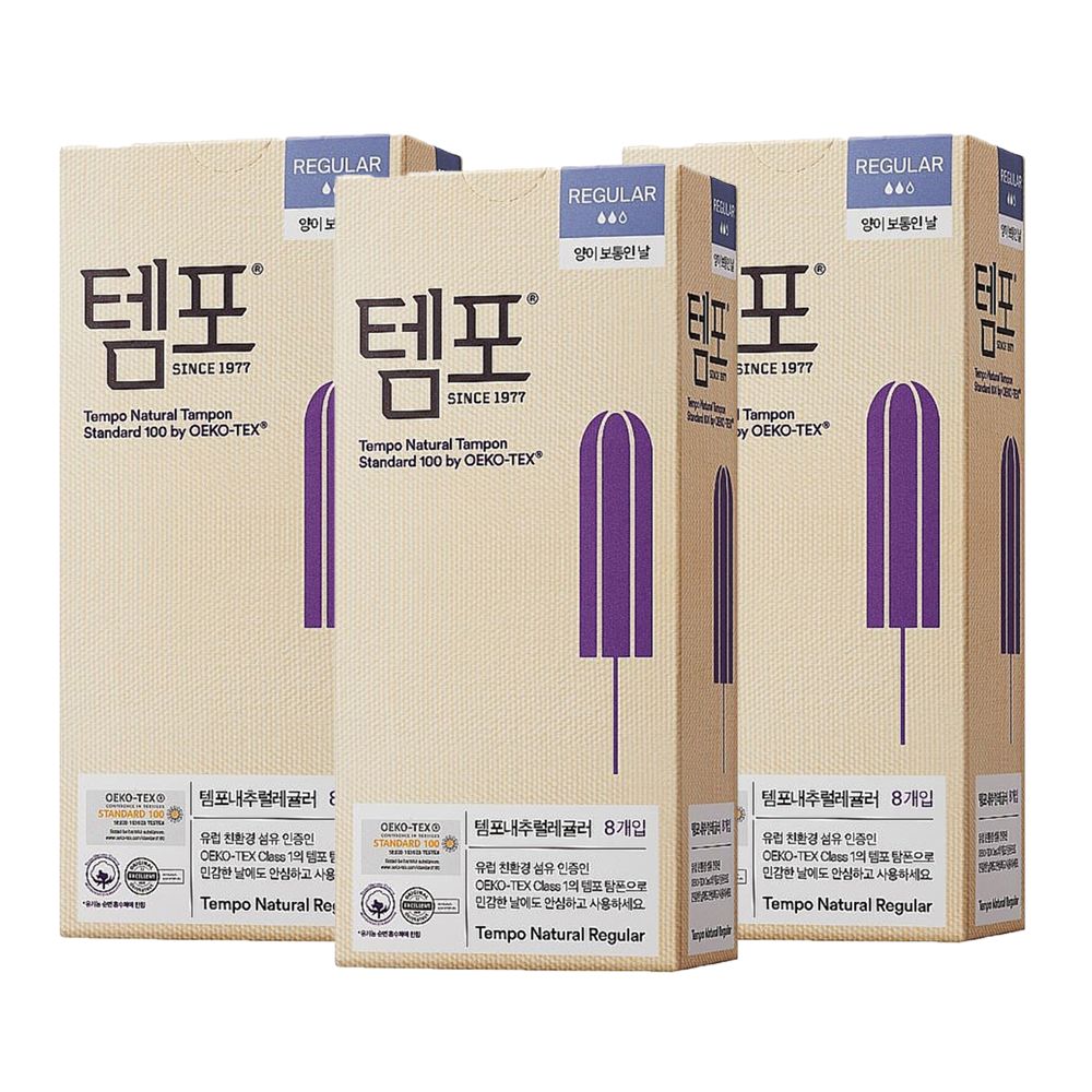 템포 템포 탐폰 내추럴 레귤러 8P X 3팩