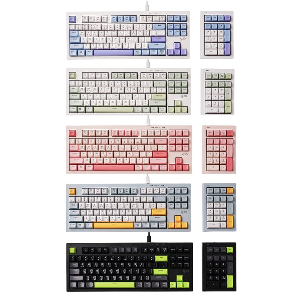 지클릭커 오피스프로 사일런스M 멀티포지션 OPK50 87+NK21 넘버키패드 풀배열 방수 키보드