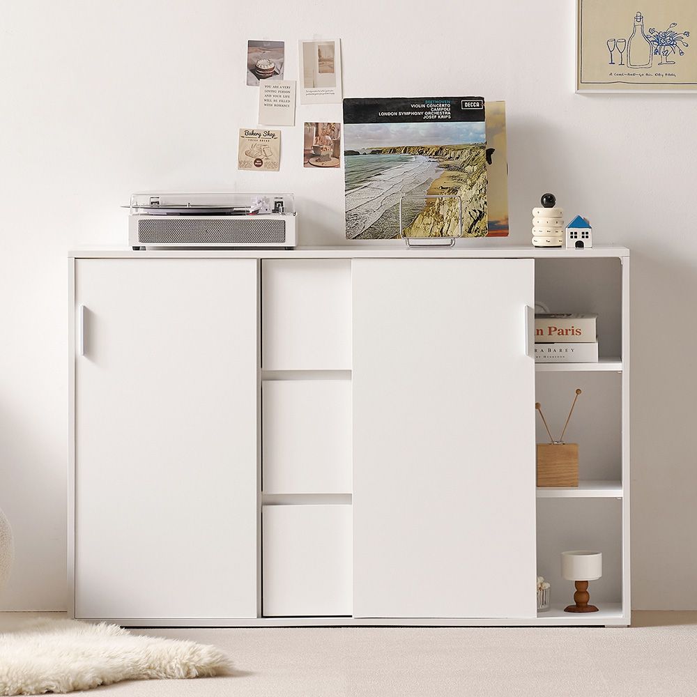 [신상품] 룸앤디 NEW 스르륵 3단 1200서랍 E0등급 슬림 슬라이딩 서랍수납장