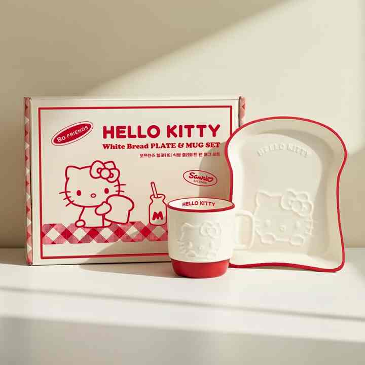 HELLO KITTY 食パン プレート＆マグカップセット