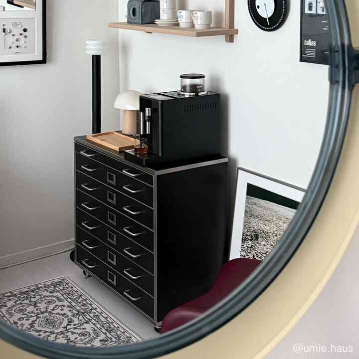 Gott ブラック 4段 書類ケース チェスト 80cm