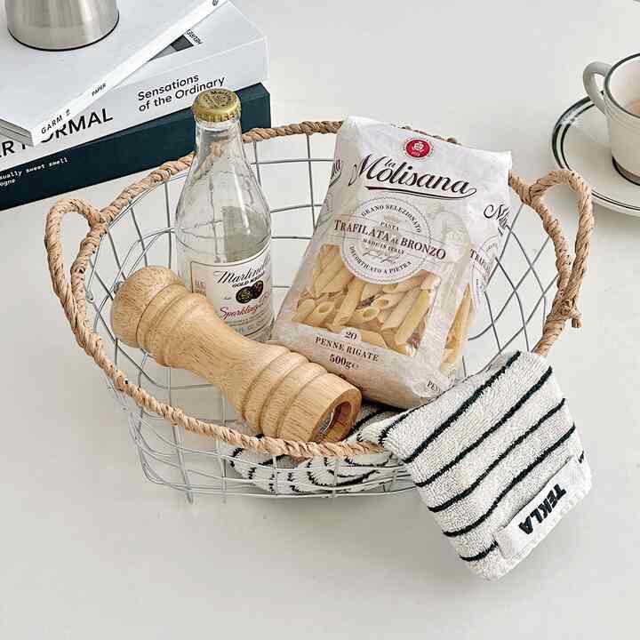 ハンドル付き 丸型 COTI アイアンバスケット［3種・2サイズ］