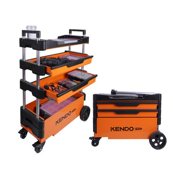 켄도 핸드 카트 대형 이동식 철제 서랍형 공구함 툴픽업 트롤리 90333
