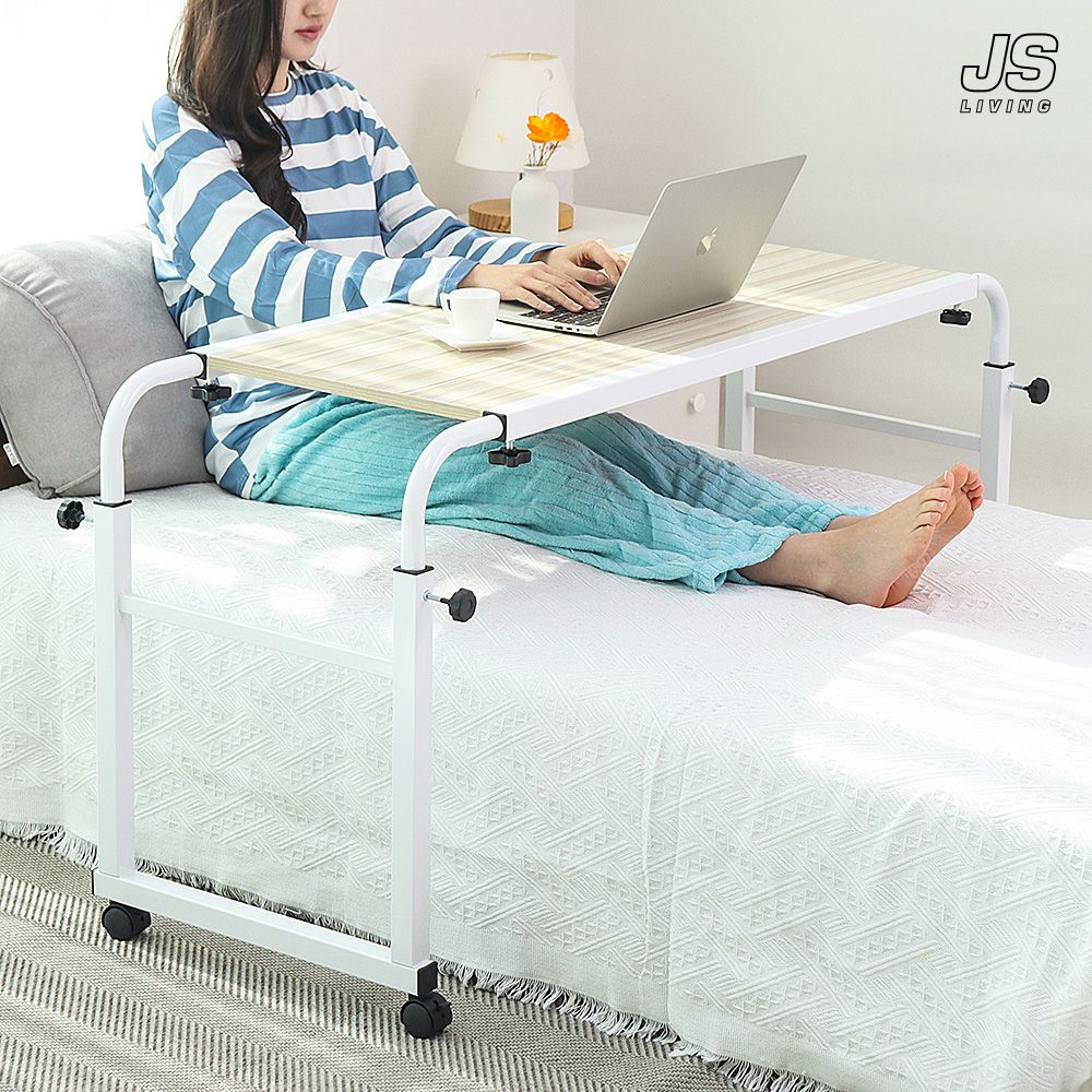 JS리빙 높이조절 침대 사이드 테이블 이동식 침실 베드 책상 폭조절 노트북 보조 식탁 우드/원목 