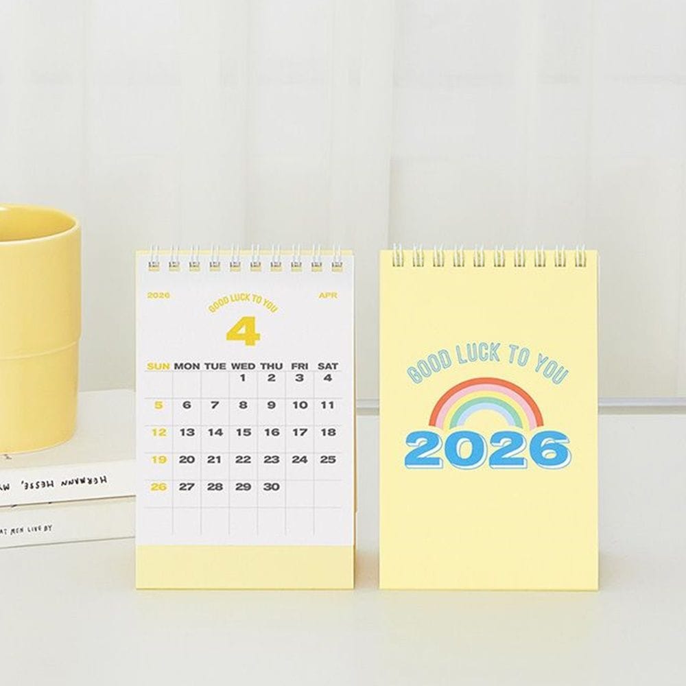 [오늘출발][신상품]근처문구점 2026 미니 달력 (스티커 2매 포함) 탁상 데스크테리어 책상 인테리어 데스크 캘린더
