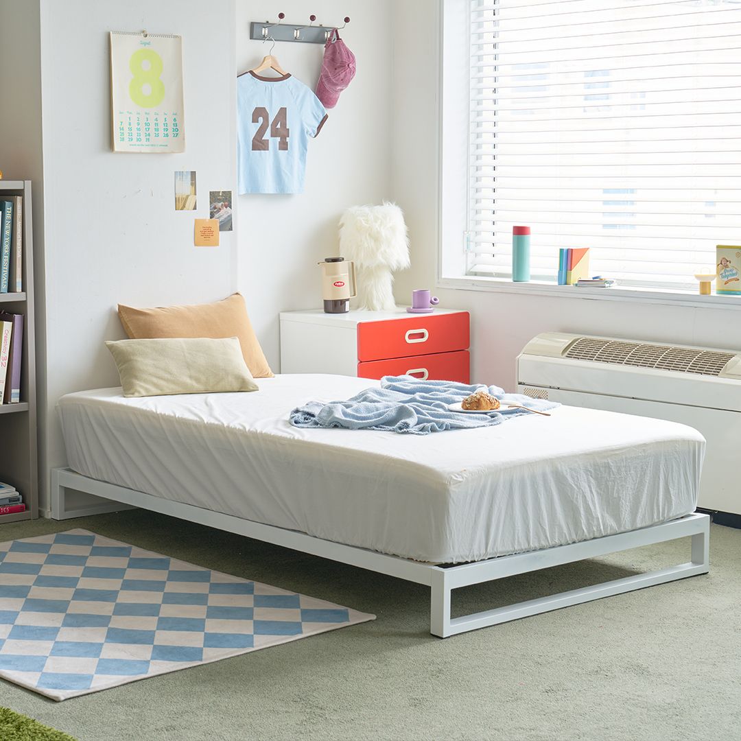 [신상품] 눕 데이오프 철제 침대 프레임 SS/Q (화이트/블랙)