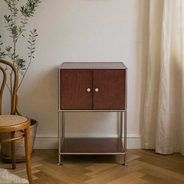 에프룸 미드센츄리 자작 원목 도어 모듈 다용도 틈새 거실 수납장 NF520 3x1D