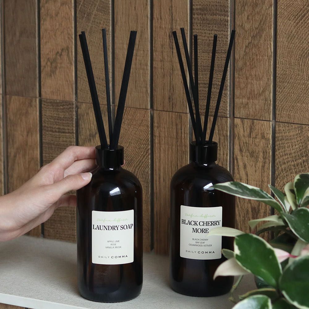 데일리콤마 대용량 디퓨저 500mlx2P 실내인테리어 방향제 호텔디퓨저 우디향