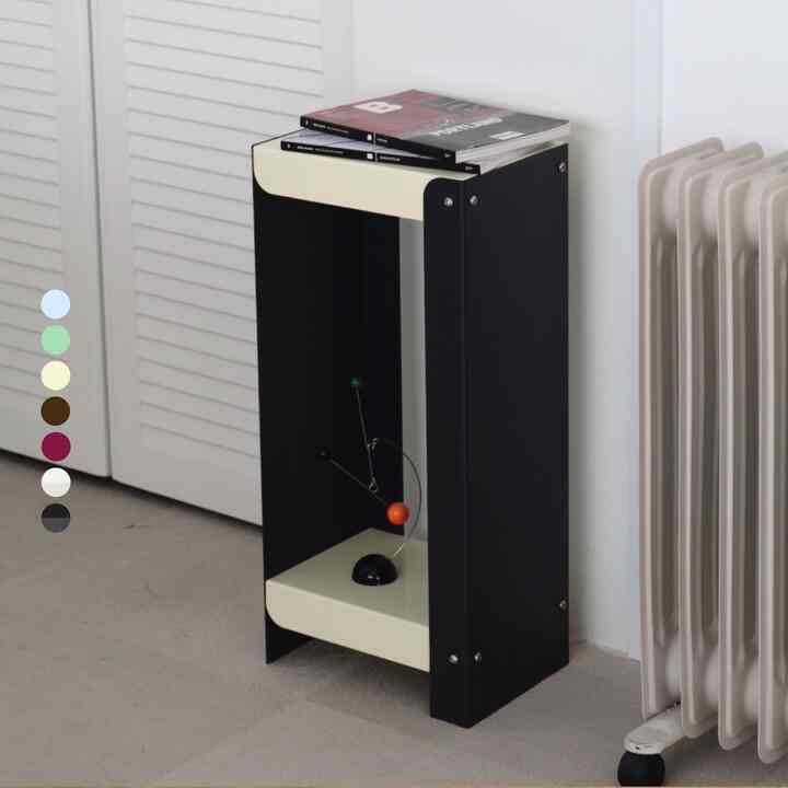 A LONG SHELF スチール サイドテーブル 収納付き［8色］