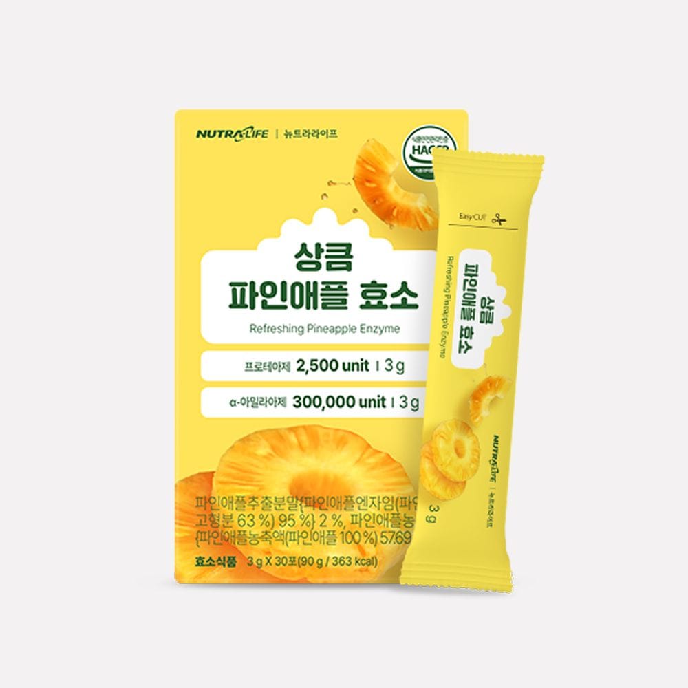 뉴트라라이프 상큼 파인애플 효소(3g x 30포) 1개월분
