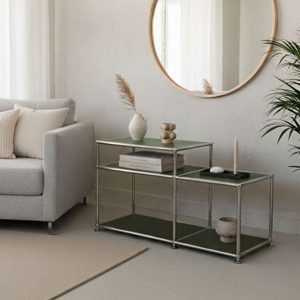 에프룸 모듈 협탁 미드센츄리 거실 수납장 침실 NF520 B3xl 올리브 그린