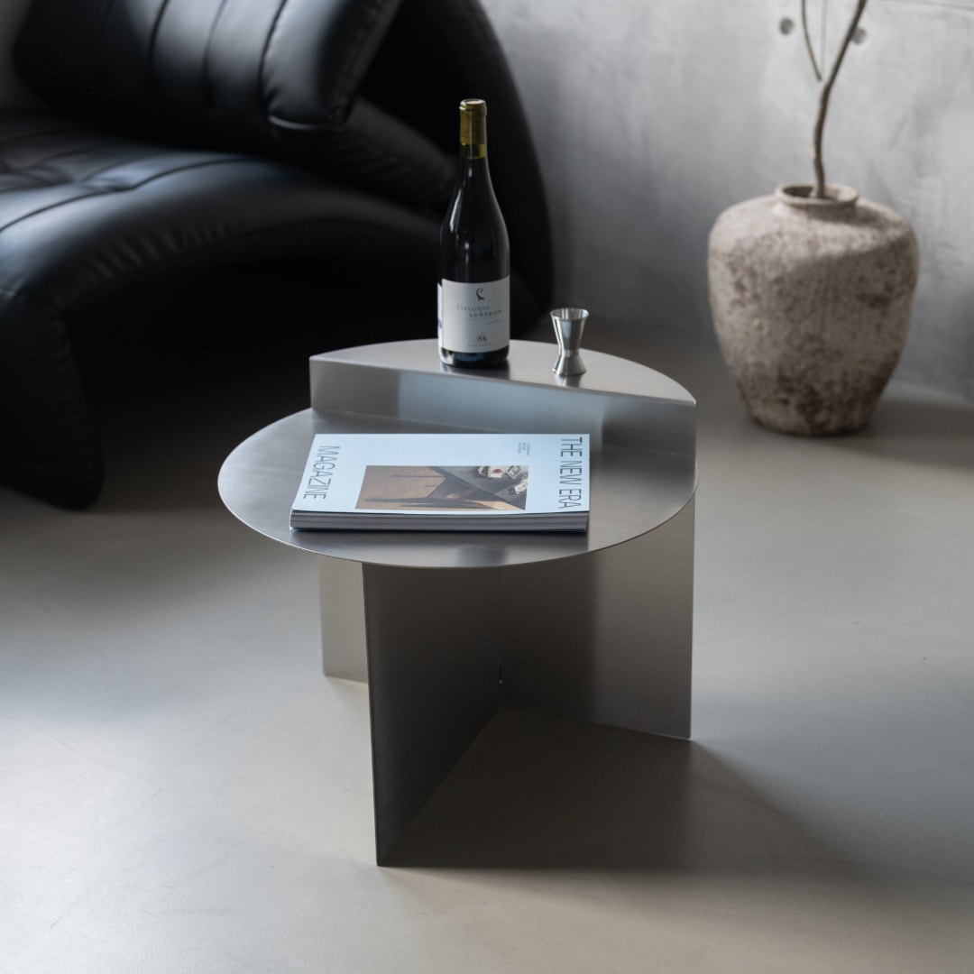 [신상품] 벨닥 트라차 스테인리스 사이드 테이블 소파 철제 테이블 카페 티테이블 Large