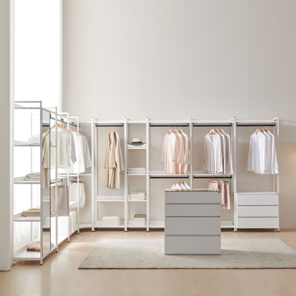 [신상품] DF동서가구 전문기사 설치/ 디넬 시스템행거 철제 드레스룸 400~2400