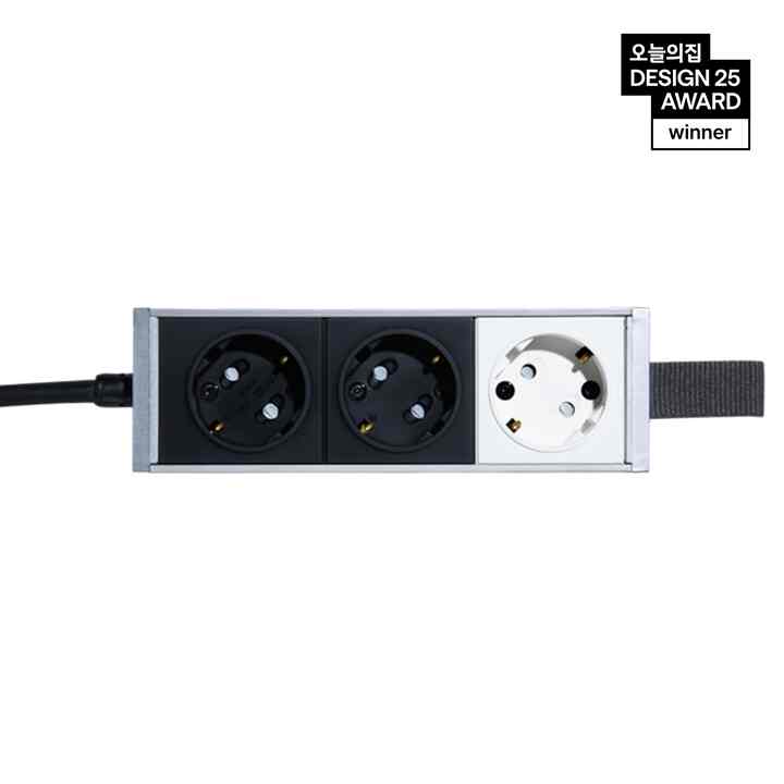 EXTENSION 3-SOCKET / YIN-YANG BLACK 1.5m