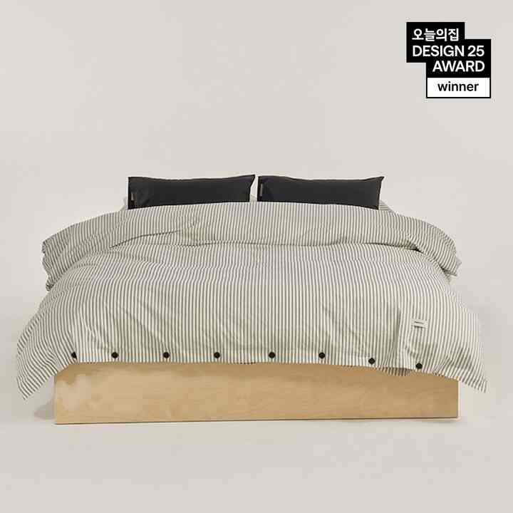 Black Stripe button Duvet Cover［3サイズ］