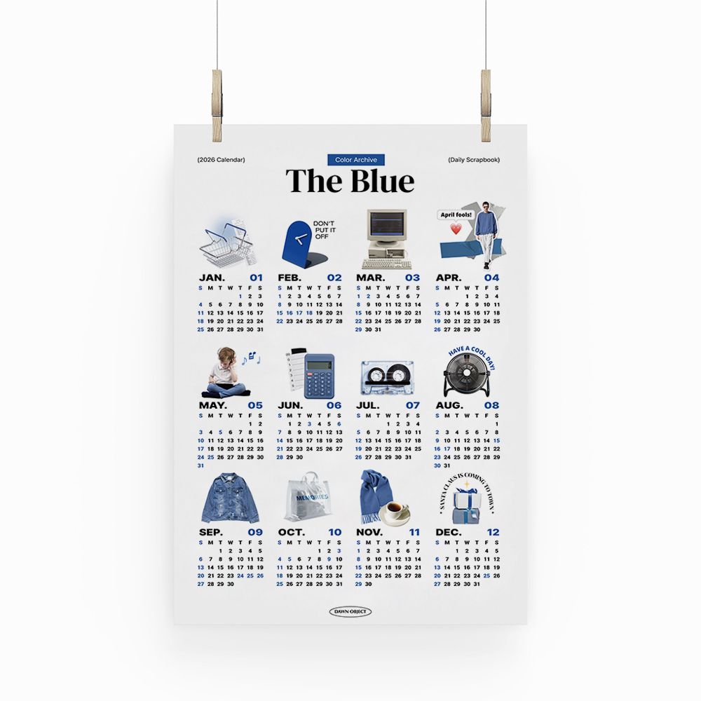 [오늘출발][신상품]던오브젝트 2026년 연력포스터 한장달력 캔버스포스터 캘린더 액자 The Blue
