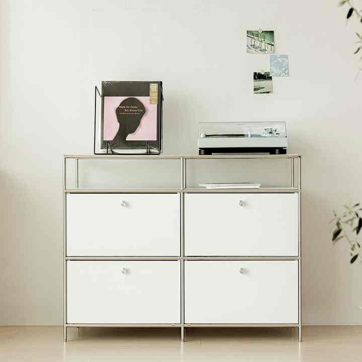 Layer ミッドセンチュリー モジュール スチール キャビネット 引き出し型［2色・5種・8サイズ］