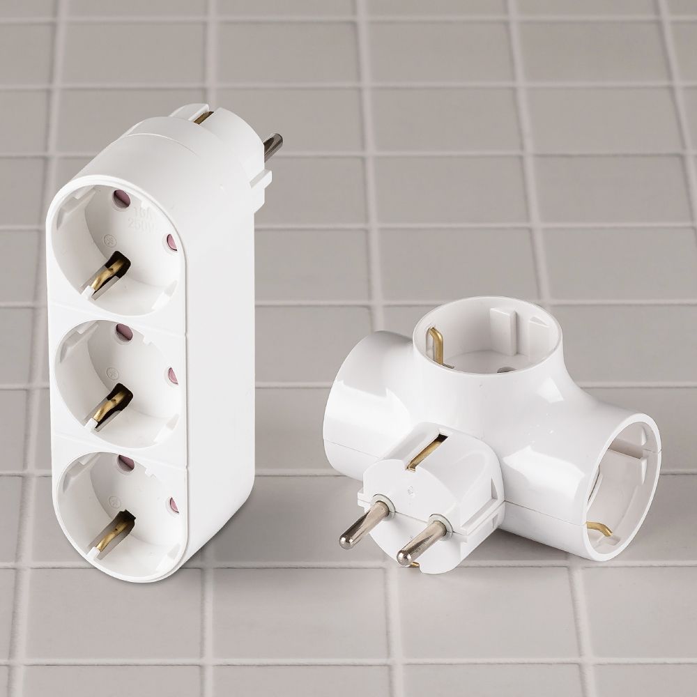 플라이토 국산 선없는 3구 멀티탭 어댑터 콘센트 T자형 일자형