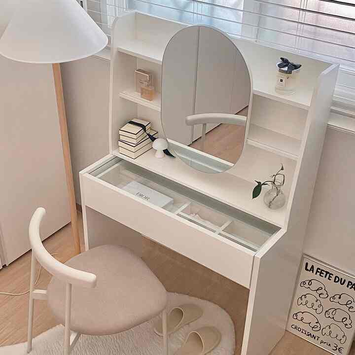 I am スライド ショーケース付き ドレッサー［2色］