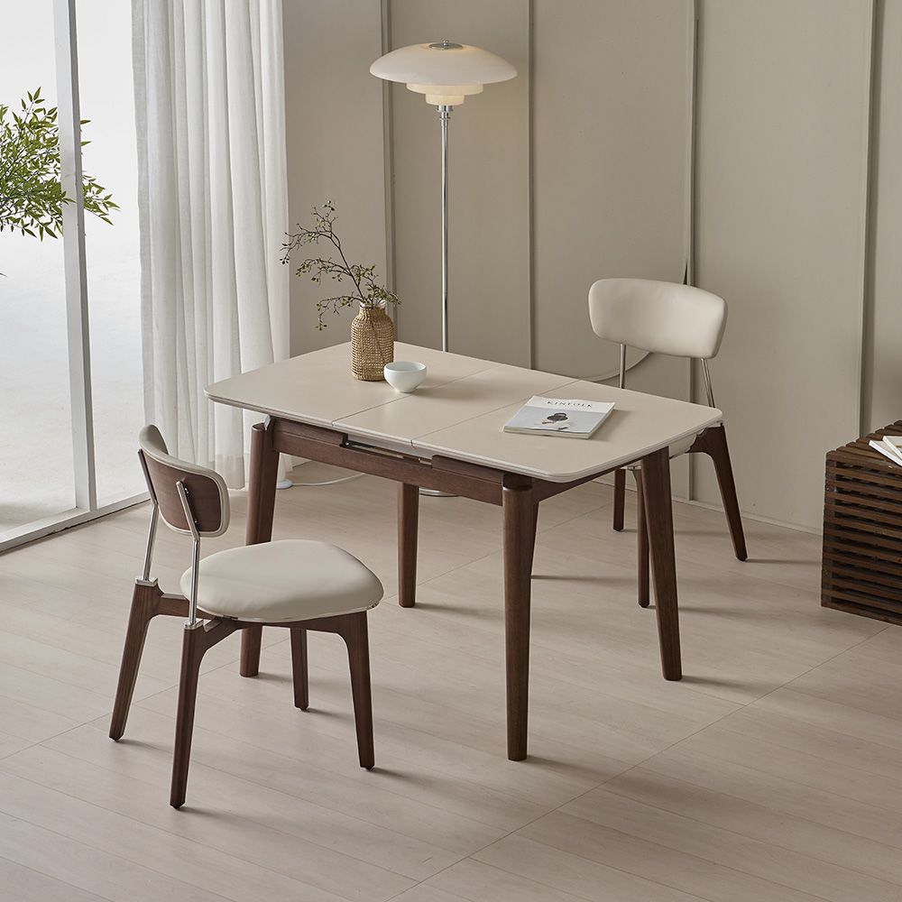 [신상품] 오크빌 지헨 확장형 세라믹 원목 식탁 2-4인 테이블 950 1200