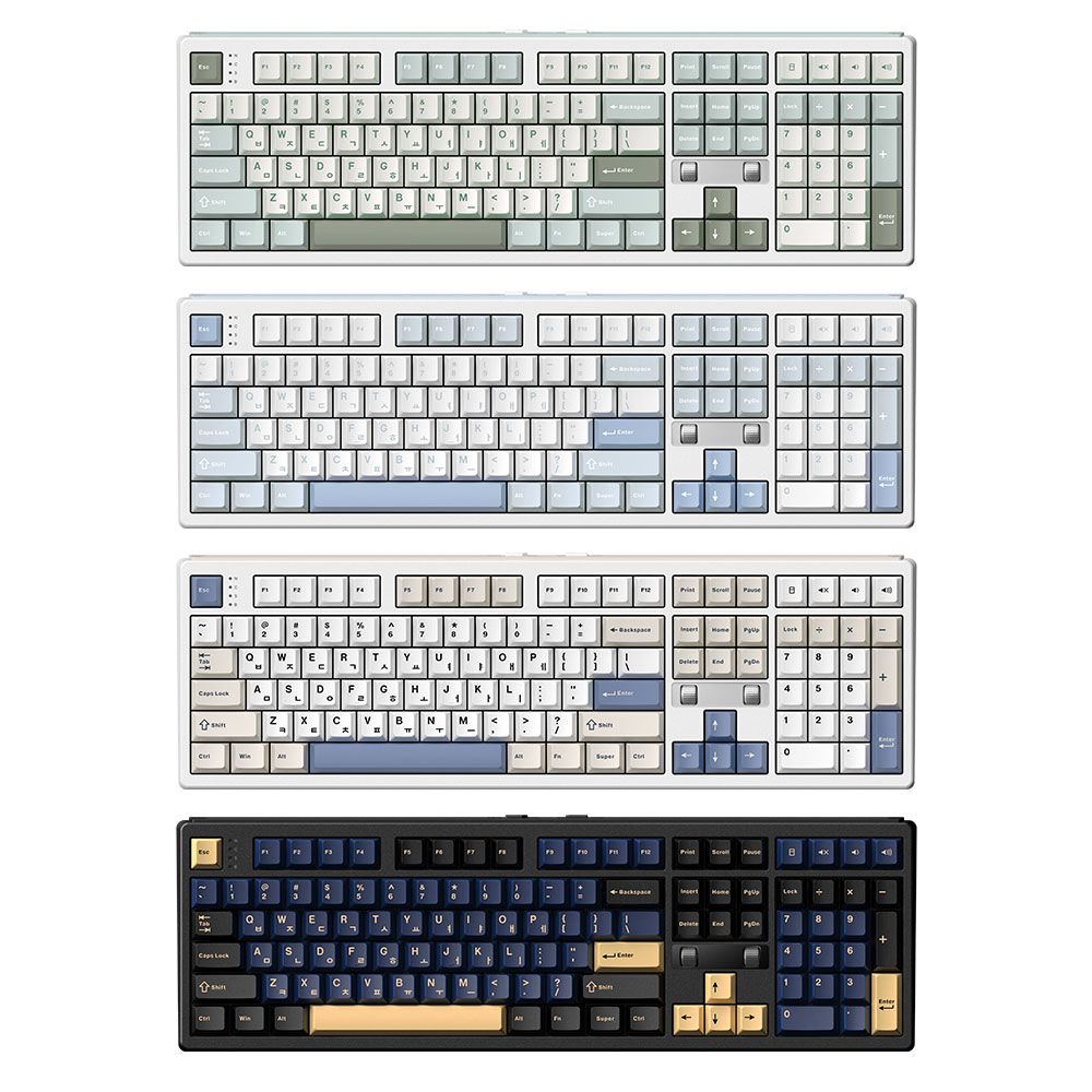 프리플로우 archon AK68 DualDial 유무선 기계식 키보드 말차라떼, 저소음 블루축