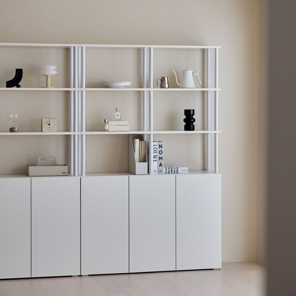 [신상품] 블랭크맨션 E0등급 다용도 거실수납장 에센셜 좁은 슬림 수납장